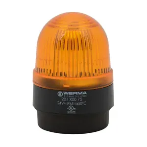 WERMA 20130075 Industrial Signal Beacon, 58mm, Yellow, Permanent, Base Mount, 24 VAC/VDC | CV6LVB