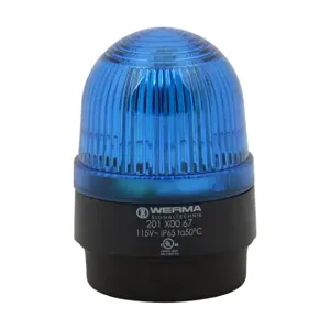 WERMA 20150067 Industrial Signal Beacon, 58mm, Blue, Permanent, Base Mount, 115 VAC | CV6LVE