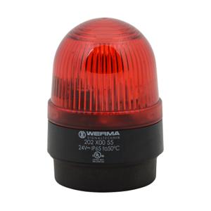 WERMA 20210055 Industrielle Signalleuchte, 58 mm, rot, Blitzlicht, IP65, Sockelmontage, 24 VDC | CV6LVG