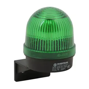 WERMA 20320000 Incandescent Industrial Signal Beacon, 57mm, Green, Permanent, IP65, Bracket Mount | CV6LVU