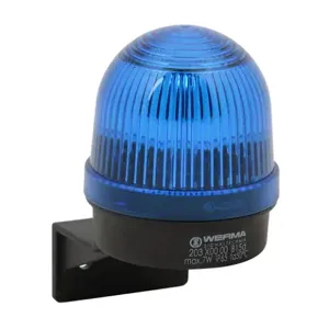 WERMA 20350000 Incandescent Industrial Signal Beacon, 57mm, Blue, Permanent, IP65, Bracket Mount | CV6LVX