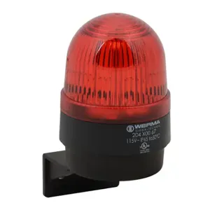 WERMA 20410067 Industrial Signal Beacon, 58mm, Red, Permanent, Bracket Mount, 115 VAC | CV6LVY