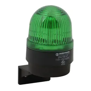 WERMA 20420067 Industrial Signal Beacon, 58mm, Green, Permanent, Bracket Mount, 115 VAC | CV6LWA