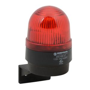 WERMA 20510067 Industrial Signal Beacon, 58mm, Red, Flashing Strobe, IP65, Bracket Mount, 115 VAC | CV6LWJ