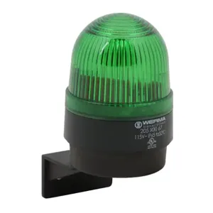 WERMA 20520067 Industrial Signal Beacon, 58mm, Green, Flashing Strobe, IP65, Bracket Mount, 115 VAC | CV6LWL