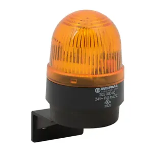 WERMA 20530055 Industrial Signal Beacon, 58mm, Yellow, Flashing Strobe, IP65, Bracket Mount, 24 VDC | CV6LWM