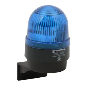 WERMA 20550067 Industrial Signal Beacon, 58mm, Blue, Flashing Strobe, IP65, Bracket Mount, 115 VAC | CV6LWT