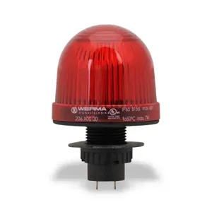 WERMA 20610000 Incandescent Industrial Signal Beacon, 57mm, Red, Permanent, IP65, 22.5mm Panel Mount | CV6LWU