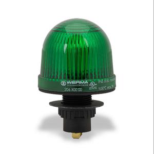 WERMA 20620000 Incandescent Industrial Signal Beacon, 57mm, Green, Permanent, IP65, 22.5mm Panel Mount | CV6LWV