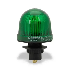 WERMA 20620000 Incandescent Industrial Signal Beacon, 57mm, Green, Permanent, IP65, 22.5mm Panel Mount | CV6LWV