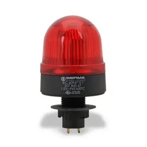 WERMA 20710067 Beacon Warning Light, Red, LED, 115VAC, 100000 hr Lamp Life, Dome, 2 23/32 Inch Height | CU9WDV 452U31