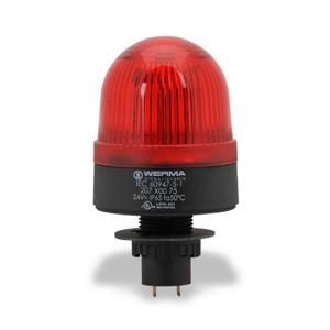 WERMA 20710075 Beacon Warning Light, LED, 24VAC/DC, 100000 hr Lamp Life, Dome, 2 23/32 Inch Height, 0 | CU9WDW 452U18