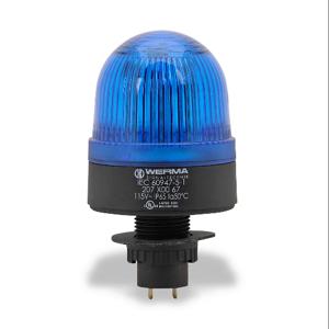 WERMA 20750067 Industrial Signal Beacon, 58mm, Blue, Permanent, 22.5mm Panel Mount, 115 VAC | CV6LXC