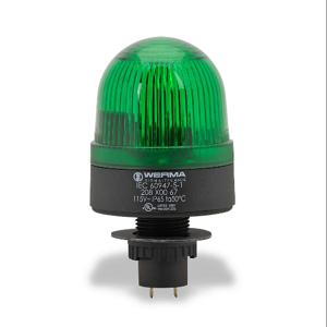 WERMA 20820067 Industrial Signal Beacon, 58mm, Green, Flashing Strobe, IP65, 22.5mm Panel Mount | CV6LXF