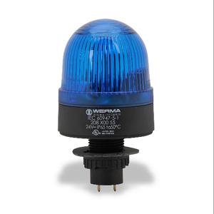 WERMA 20850055 Industrielle Signalleuchte, 58 mm, blau, Blitzlicht, IP65, 22.5 mm Panelmontage, 24 VDC | CV6LXK