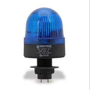 WERMA 20850067 Industrial Signal Beacon, 58mm, Blue, Flashing Strobe, IP65, 22.5mm Panel Mount, 115 VAC | CV6LXL