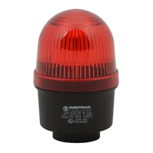 WERMA 20910000 Incandescent Industrial Signal Beacon, 57mm, Red, Permanent, IP65, Tube Mount | CV6LXM