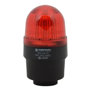 WERMA 20911075 Industrial Signal Beacon, 58mm, Red, Permanent, Tube Mount, 24 VAC/VDC | CV6LXP