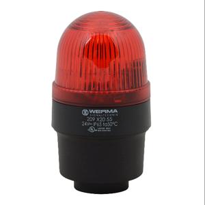 WERMA 20912055 Industrial Signal Beacon, 58mm, Red, Flashing Strobe, IP65, Tube Mount, 24 VDC | CV6LXQ