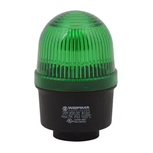 WERMA 20920000 Incandescent Industrial Signal Beacon, 57mm, Green, Permanent, IP65, Tube Mount | CV6LXT