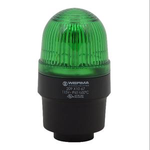 WERMA 20921067 Industrial Signal Beacon, 58mm, Green, Permanent, Tube Mount, 115 VAC | CV6LXU