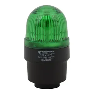 WERMA 20921075 Industrial Signal Beacon, 58mm, Green, Permanent, Tube Mount, 24 VAC/VDC | CV6LXV