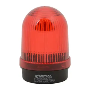 WERMA 21010000 Incandescent Industrial Tall Signal Beacon, 57mm, Red, Permanent, IP65, Base Mount | CV6LYM