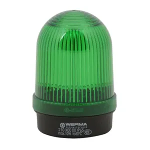 WERMA 21020000 Incandescent Industrial Tall Signal Beacon, 57mm, Green, Permanent, IP65, Base Mount | CV6LYN