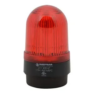 WERMA 21110067 Industrial Tall Signal Beacon, 58mm, Red, Permanent, IP65, Base Mount, 115 VAC | CV6LYT