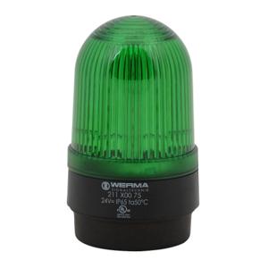 WERMA 21120075 Industrial Tall Signal Beacon, 58mm, Green, Permanent, IP65, Base Mount, 24 VAC/VDC | CV6LYW