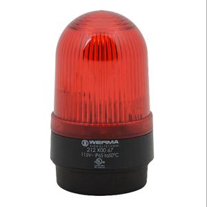 WERMA 21210067 Industrial Tall Signal Beacon, 58mm, Red, Flashing Strobe, IP65, Base Mount, 115 VAC | CV6LZE