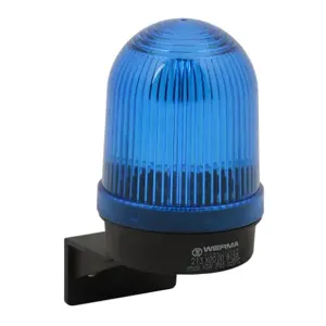 WERMA 21350000 Incandescent Industrial Tall Signal Beacon, 57mm, Blue, Permanent, IP65, Bracket Mount | CV6LZU