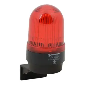 WERMA 21410067 Industrial Tall Signal Beacon, 58mm, Red, Permanent, IP65, Bracket Mount, 115 VAC | CV6LZV