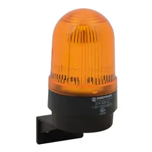 WERMA 21430067 Industrial Tall Signal Beacon, 58mm, Yellow, Permanent, IP65, Bracket Mount, 115 VAC | CV6LZZ