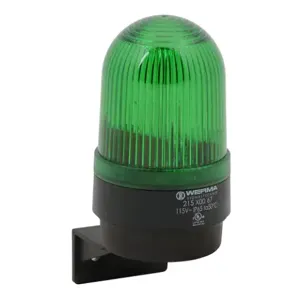 WERMA 21520067 Industrial Tall Signal Beacon, 58mm, Green, Flashing Strobe, IP65, Bracket Mount | CV6MAJ