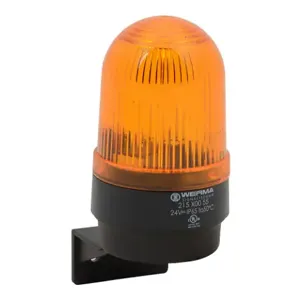 WERMA 21530055 Industrial Tall Signal Beacon, 58mm, Yellow, Flashing Strobe, IP65, Bracket Mount | CV6MAK