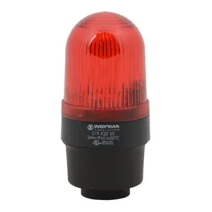 WERMA 21912055 Industrial Tall Signal Beacon, 58mm, Red, Flashing Strobe, IP65, Tube Mount, 24 VDC | CV6MAV