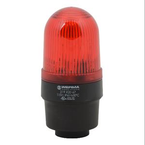 WERMA 21912067 Industrial Tall Signal Beacon, 58mm, Red, Flashing Strobe, IP65, Tube Mount, 115 VAC | CV6MAW