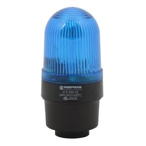 WERMA 21952055 Industrial Tall Signal Beacon, 58mm, Blue, Flashing Strobe, IP65, Tube Mount, 24 VDC | CV6MBP