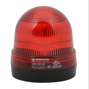 WERMA 22010000 Incandescent Industrial Signal Beacon, 75mm, Red, Permanent, IP65, Base Mount | CV6MBR