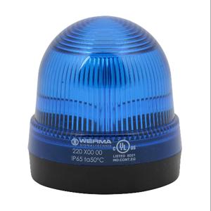 WERMA 22050000 Incandescent Industrial Signal Beacon, 75mm, Blue, Permanent, IP65, Base Mount | CV6MBW