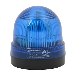 WERMA 22150067 Industrial Signal Beacon, 75mm, Blue, Permanent, Base Mount, 115 VAC | CV6MCF