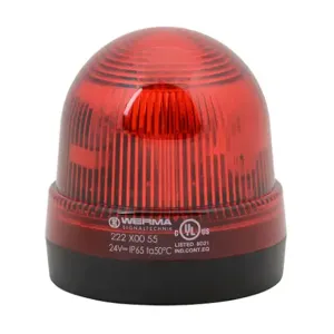 WERMA 22210055 Industrial Signal Beacon, 75mm, Red, Flashing Strobe, IP65, Base Mount, 24 VDC | CV6MCH