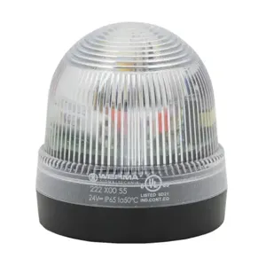 WERMA 22240055 Industrial Signal Beacon, 75mm, Clear/White, Flashing Strobe, IP65, Base Mount, 24 VDC | CV6MCP