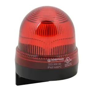 WERMA 22310000 Incandescent Industrial Signal Beacon, 75mm, Red, Permanent, IP65, Bracket Mount | CV6MCU