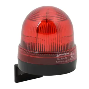 WERMA 22410075 Industrial Signal Beacon, 75mm, Red, Permanent, Bracket Mount, 24 VAC/VDC | CV6MDA