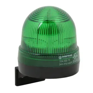 WERMA 22420075 Industrial Signal Beacon, 75mm, Green, Permanent, Bracket Mount, 24 VAC/VDC | CV6MDC