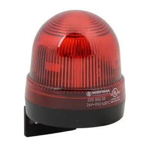 WERMA 22510055 Industrial Signal Beacon, 75mm, Red, Flashing Strobe, IP65, Bracket Mount, 24 VDC | CV6MDK