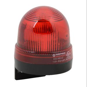 WERMA 22510067 Industrielle Signalleuchte, 75 mm, rot, Blitzlicht, IP65, Halterungsmontage, 115 VAC | CV6MDL