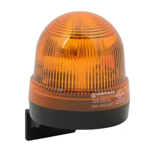 WERMA 22530055 Industrial Signal Beacon, 75mm, Yellow, Flashing Strobe, IP65, Bracket Mount, 24 VDC | CV6MDP